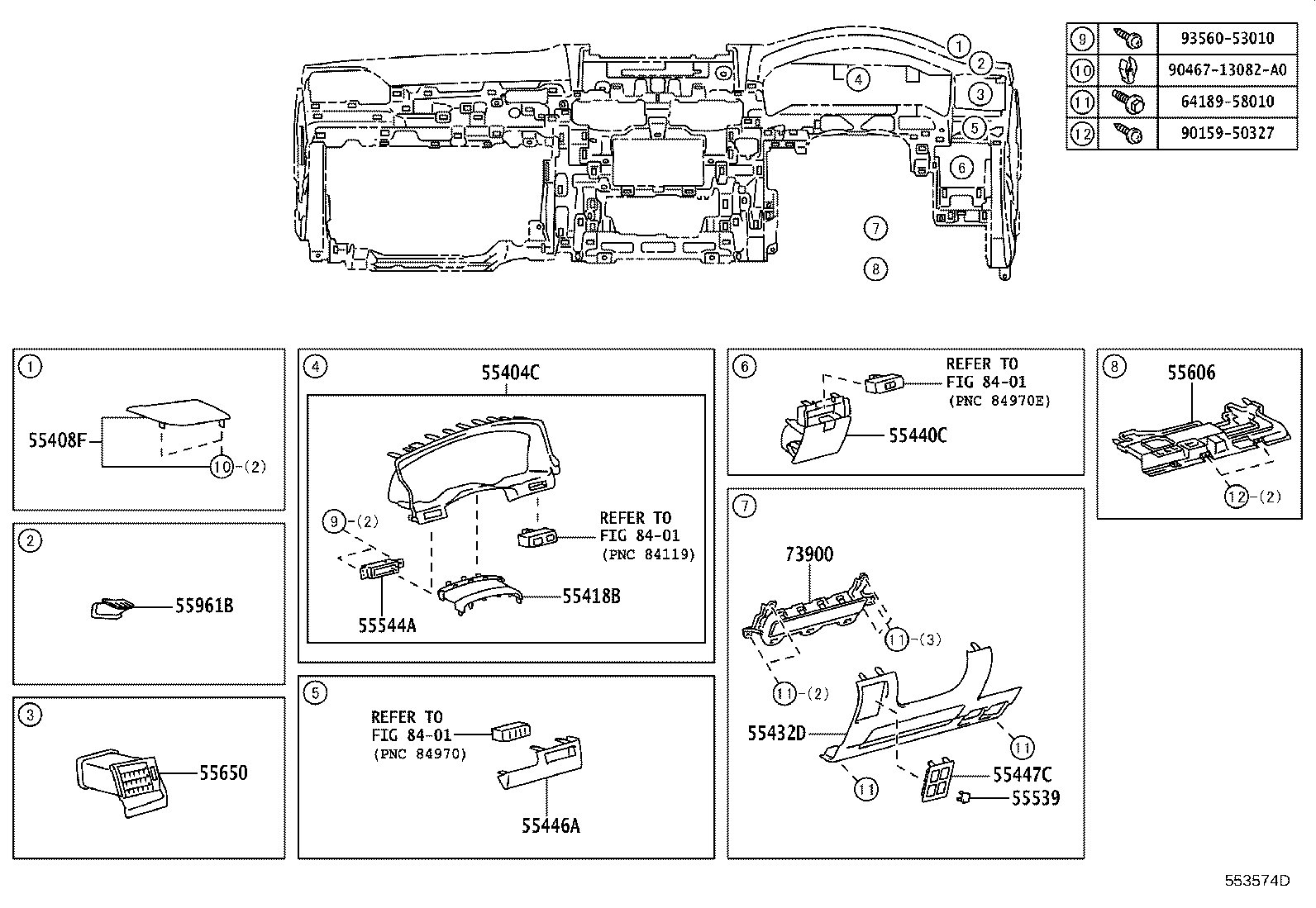 55405-60540 PANEL SUB-ASSY, INSTRUMENT CLUSTER FINISH, CENTER product image
