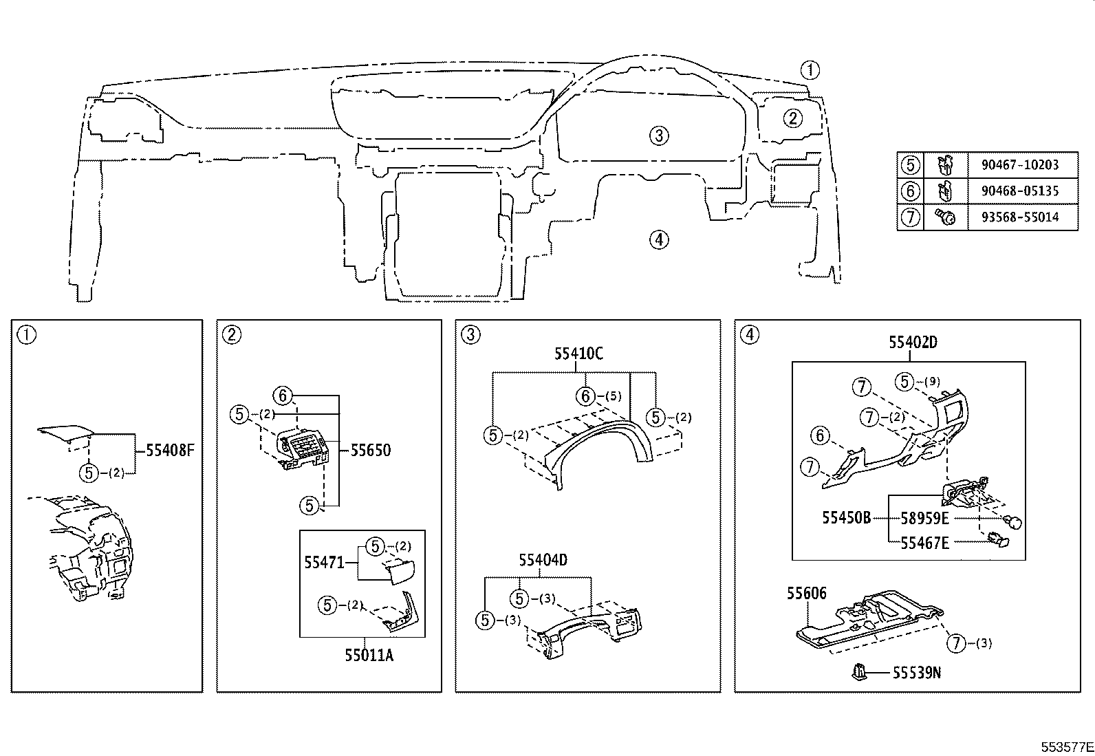 55558-30110 REINFORCEMENT, GLOVE COMPARTMENT DOOR product image