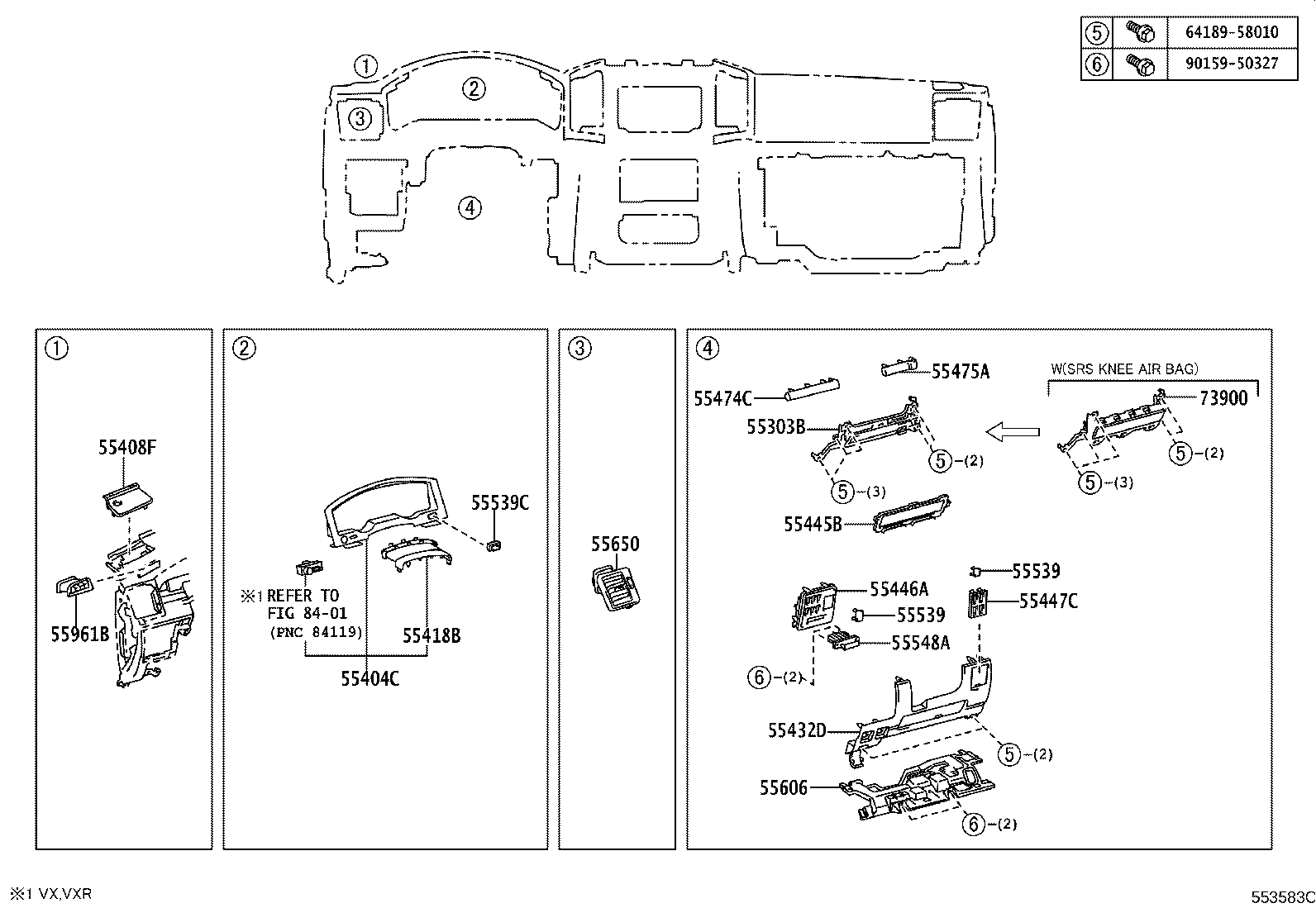 55405-60550 PANEL SUB-ASSY, INSTRUMENT CLUSTER FINISH, CENTER product image