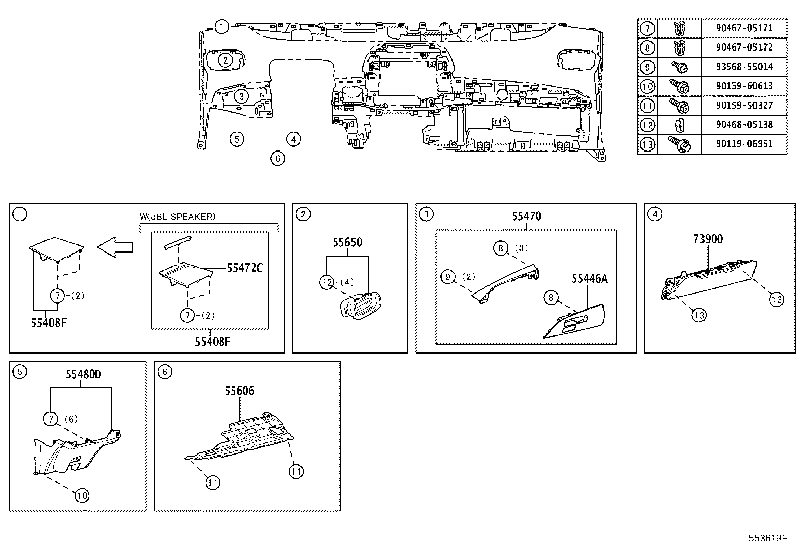 55522-47040 COVER, RADIO TUNER OPENING product image