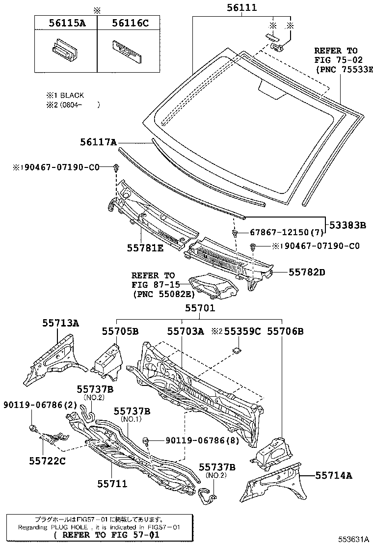 55703-52090 PANEL SUB-ASSY, COWL TOP, INNER product image