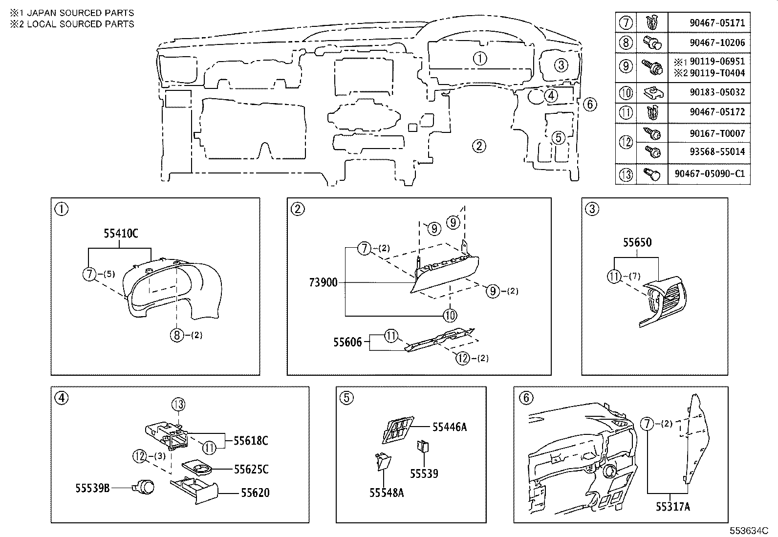 55357-KK030 CUSHION, INSTRUMENT PANEL, NO.3 product image
