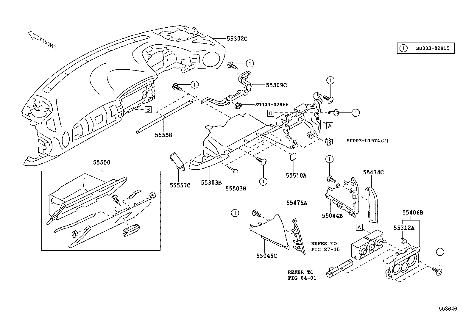 55405-18010 PANEL SUB-ASSY, INSTRUMENT CLUSTER FINISH, CENTER product image