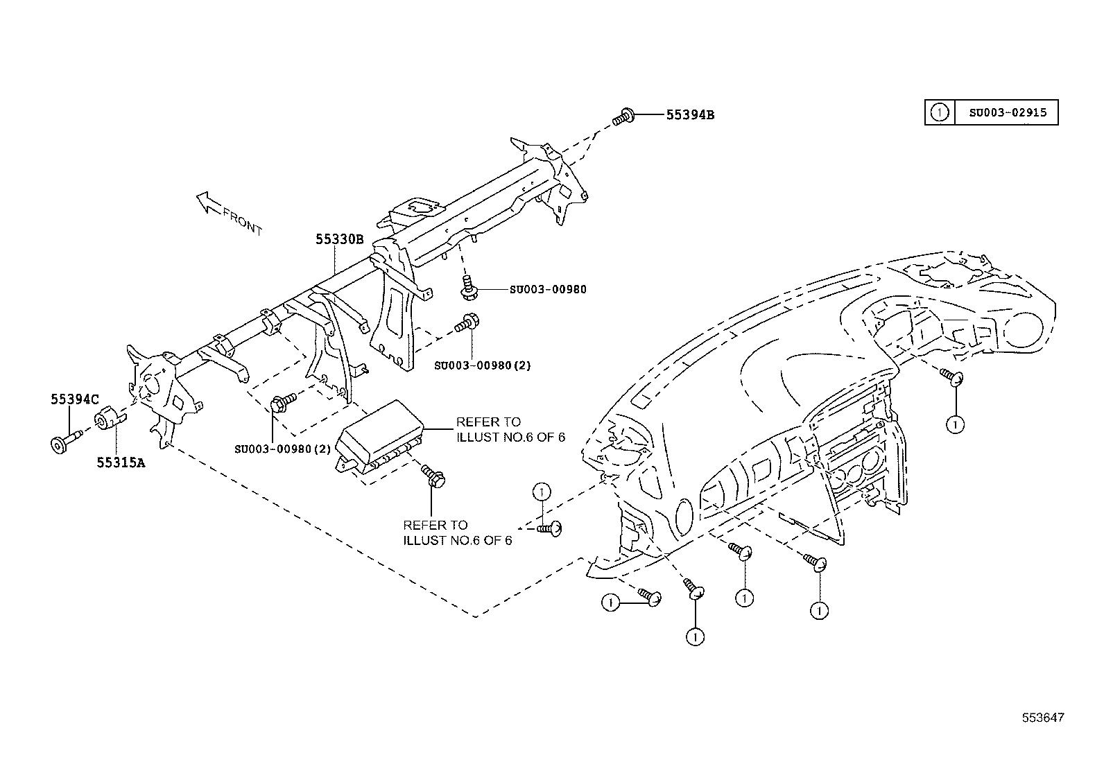 55405-18010 PANEL SUB-ASSY, INSTRUMENT CLUSTER FINISH, CENTER product image