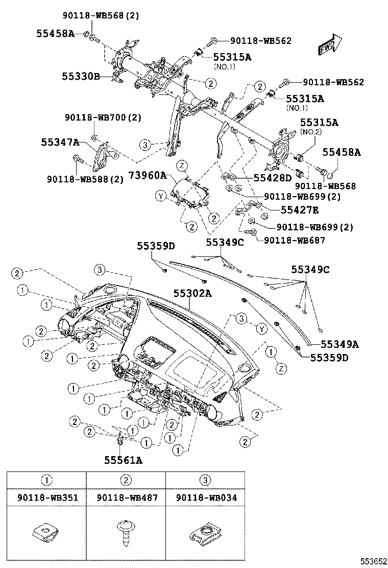 55330-WB005 REINFORCEMENT ASSY, INSTRUMENT PANEL product image