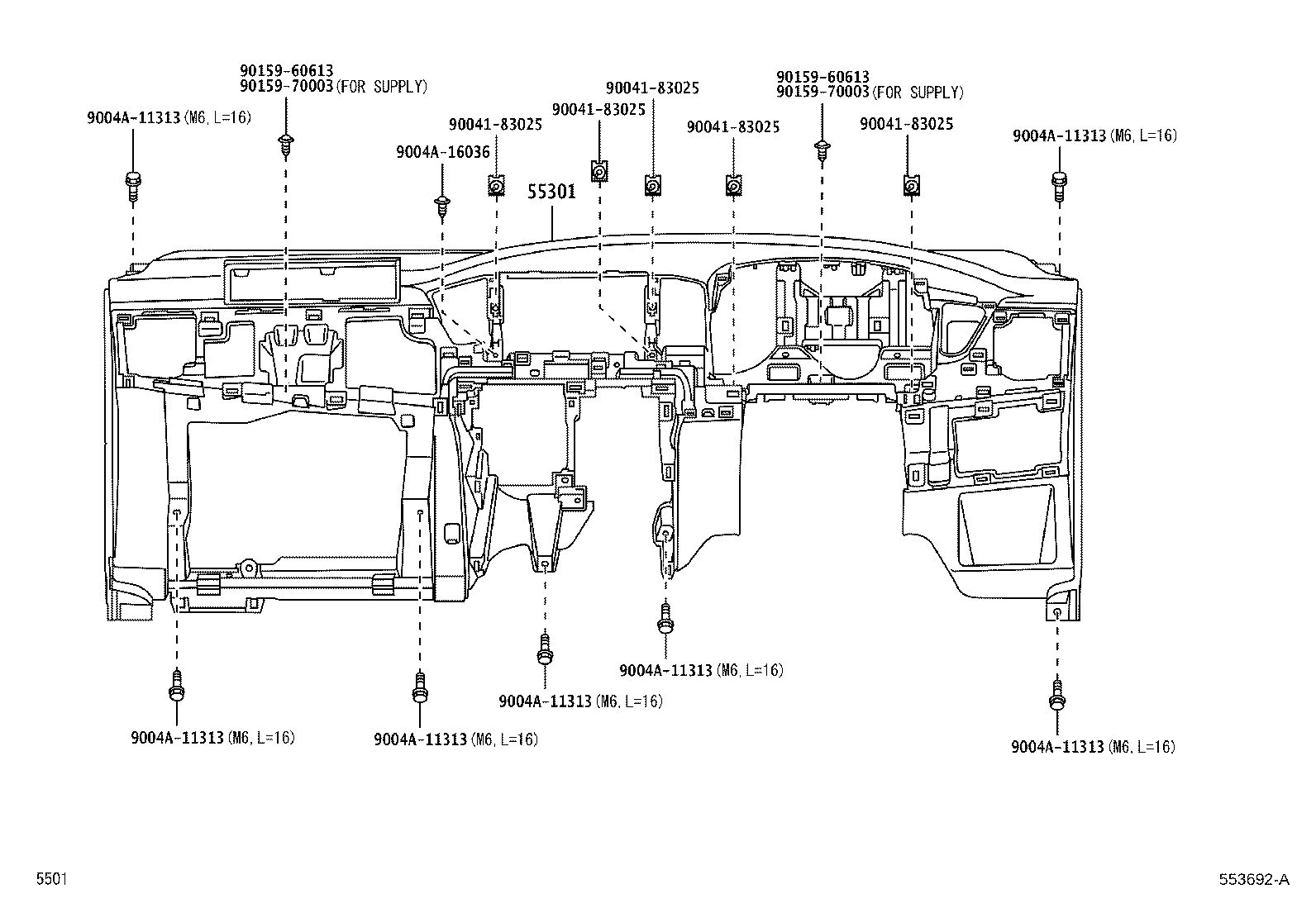 55453-BZ080 PAD, INSTRUMENT PANEL SAFETY, NO.1 product image