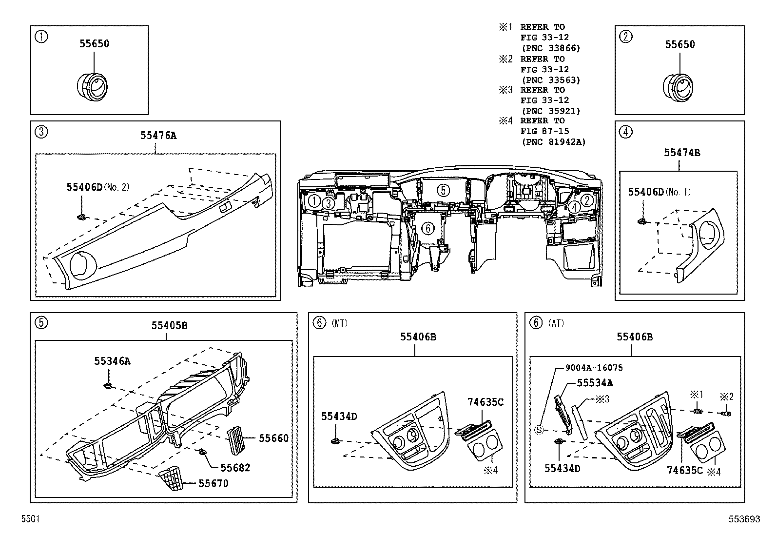 55453-BZ080 PAD, INSTRUMENT PANEL SAFETY, NO.1 product image