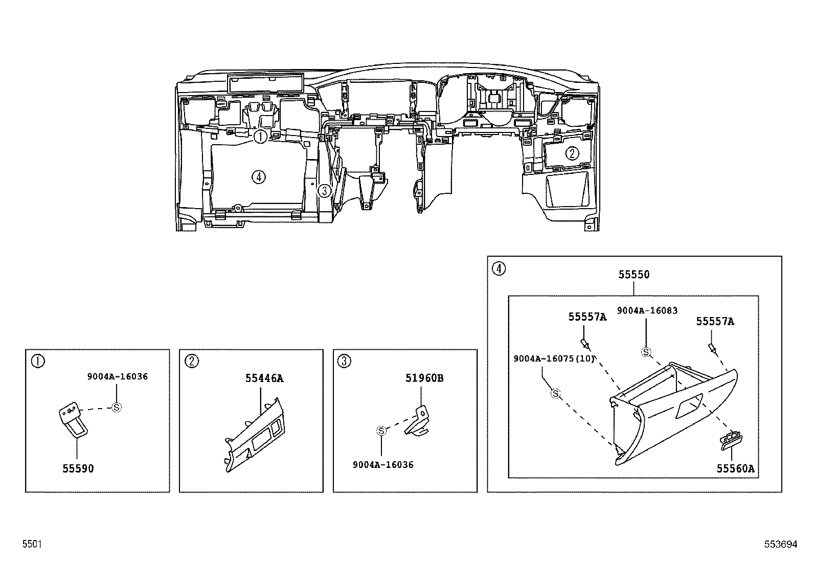 55453-BZ080 PAD, INSTRUMENT PANEL SAFETY, NO.1 product image