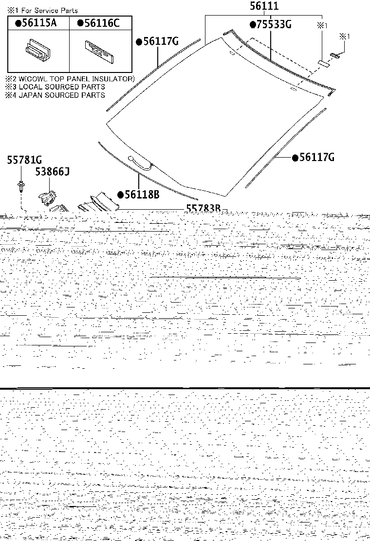 56101-0D650 GLASS, WINDSHIELD product image