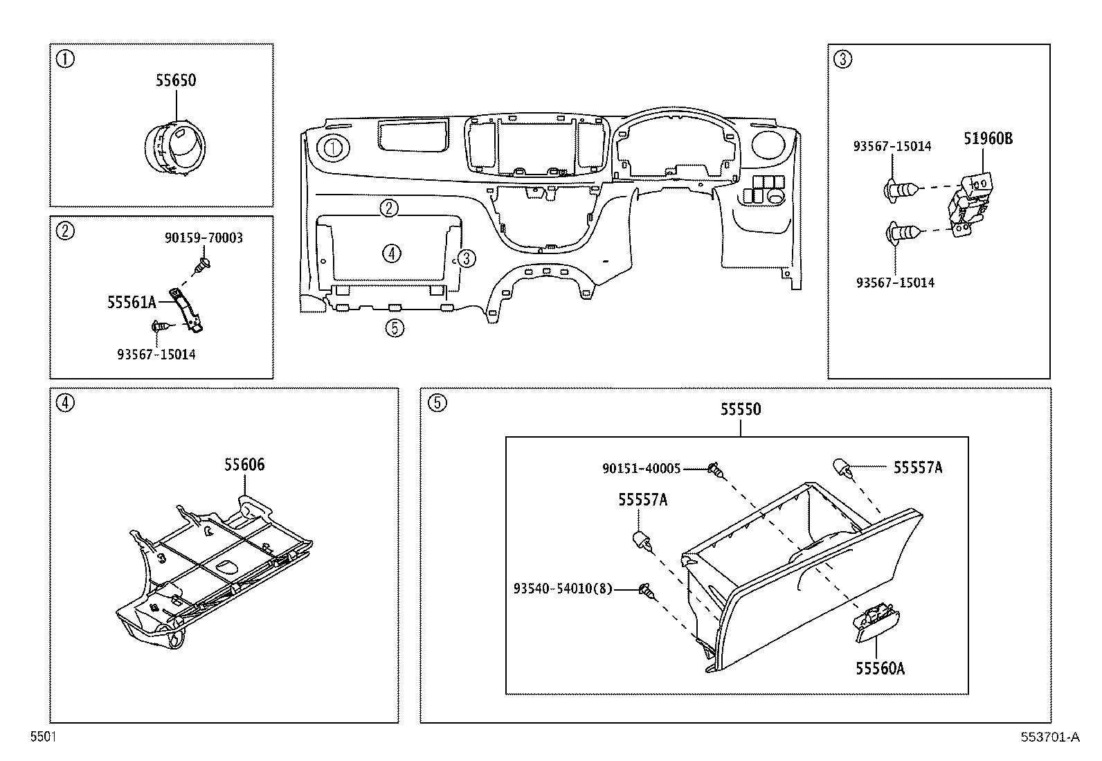 55355-B2210 CUSHION, INSTRUMENT PANEL, NO.1 product image