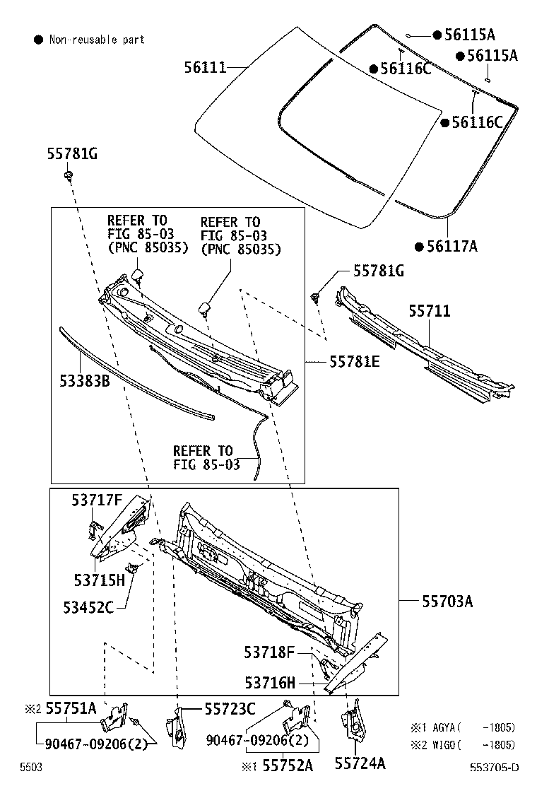 55751-BZ060 SHIELD, COWL VENTILATOR SPLASH, RH product image