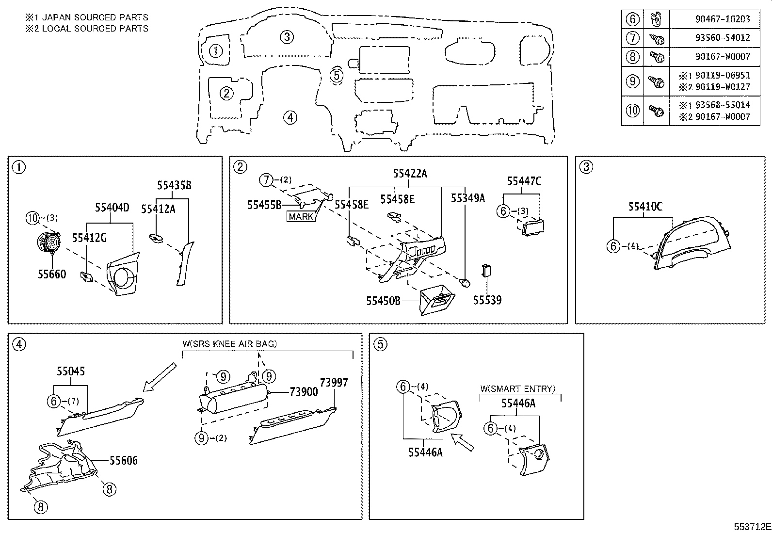 55307-02480 BRACE SUB-ASSY, INSTRUMENT PANEL, NO.2 product image