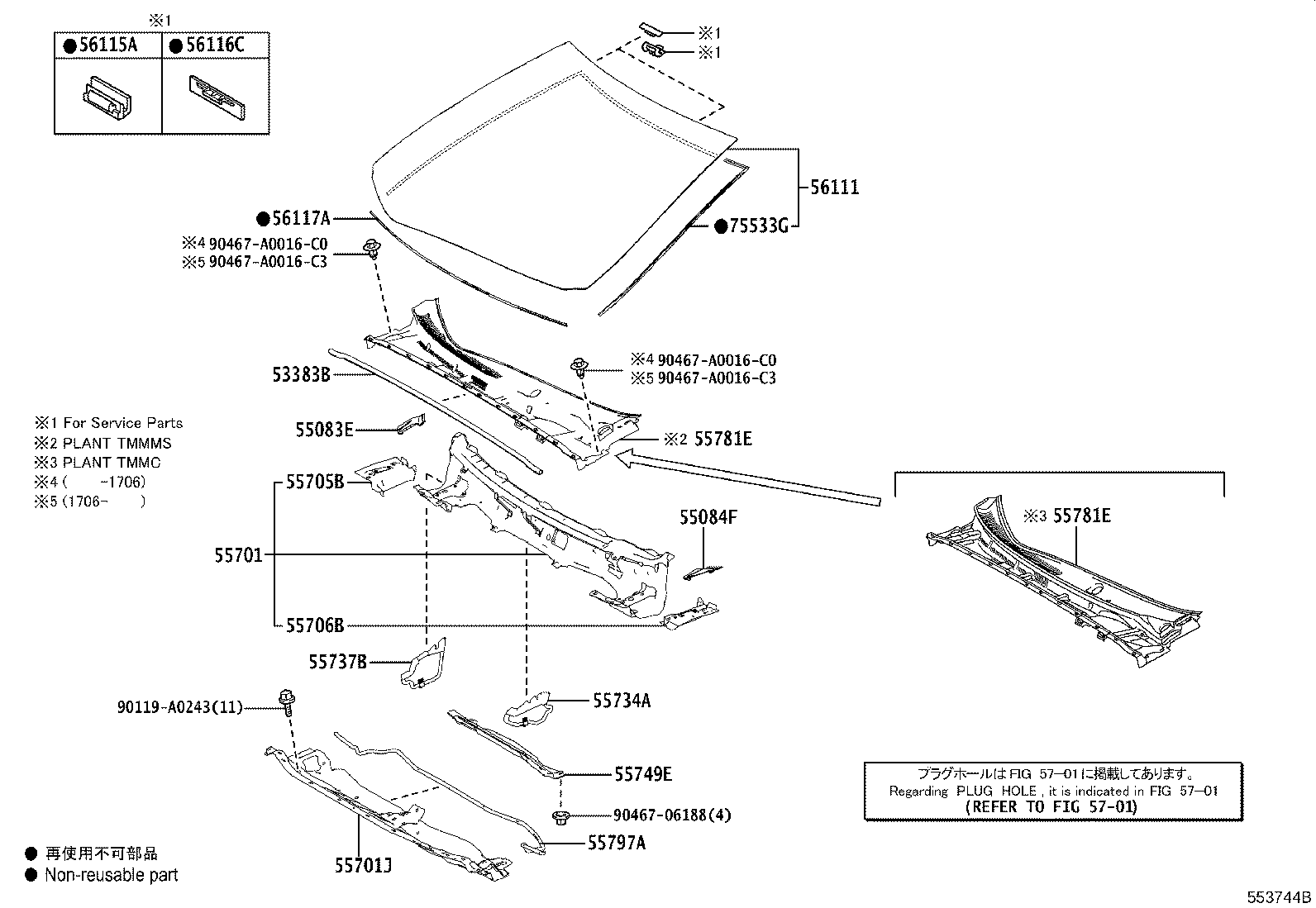 Toyota 56101-02L50 GLASS, WINDSHIELD