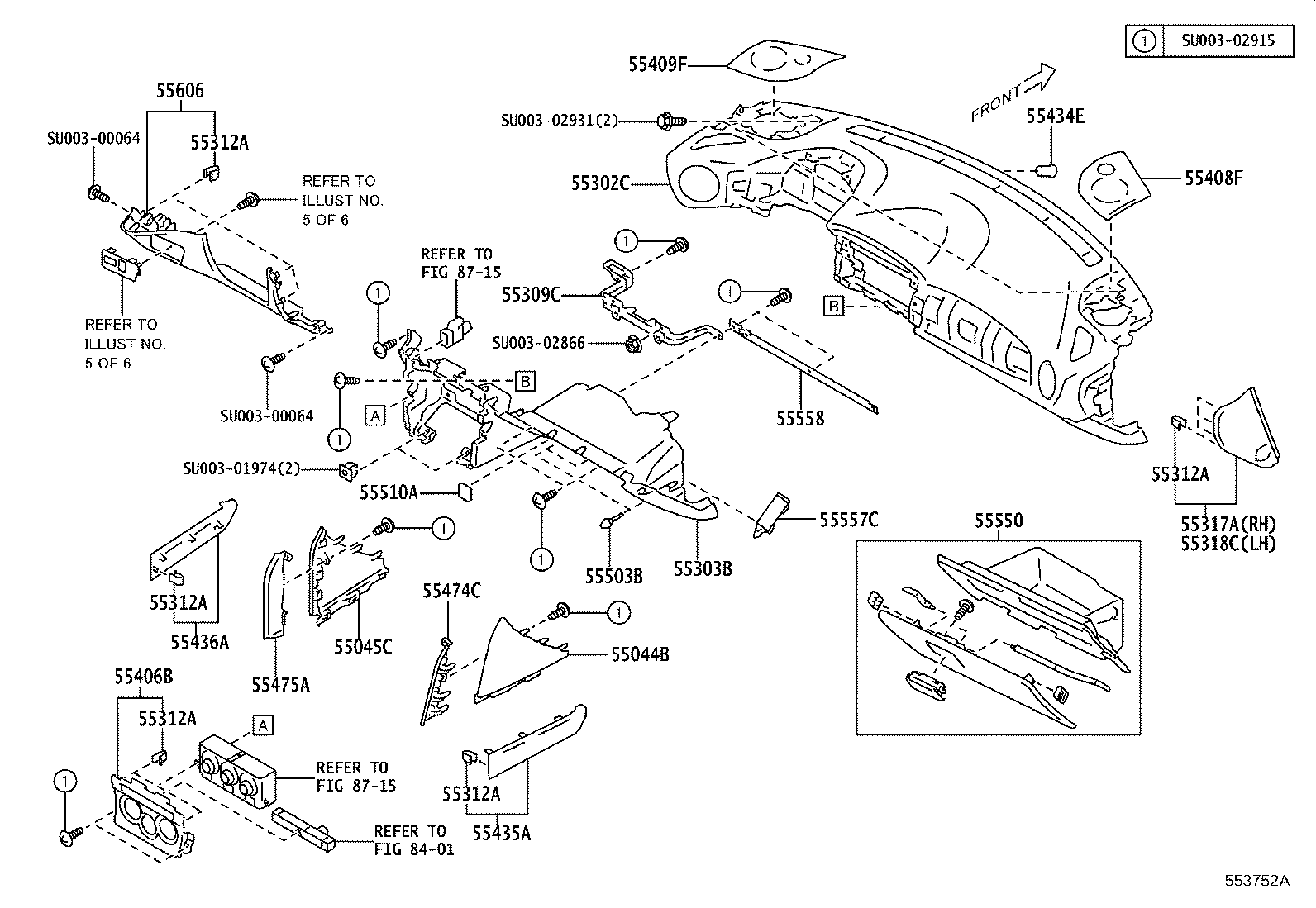 Toyota SU003-06623 HOOD SUB-ASSY, METER