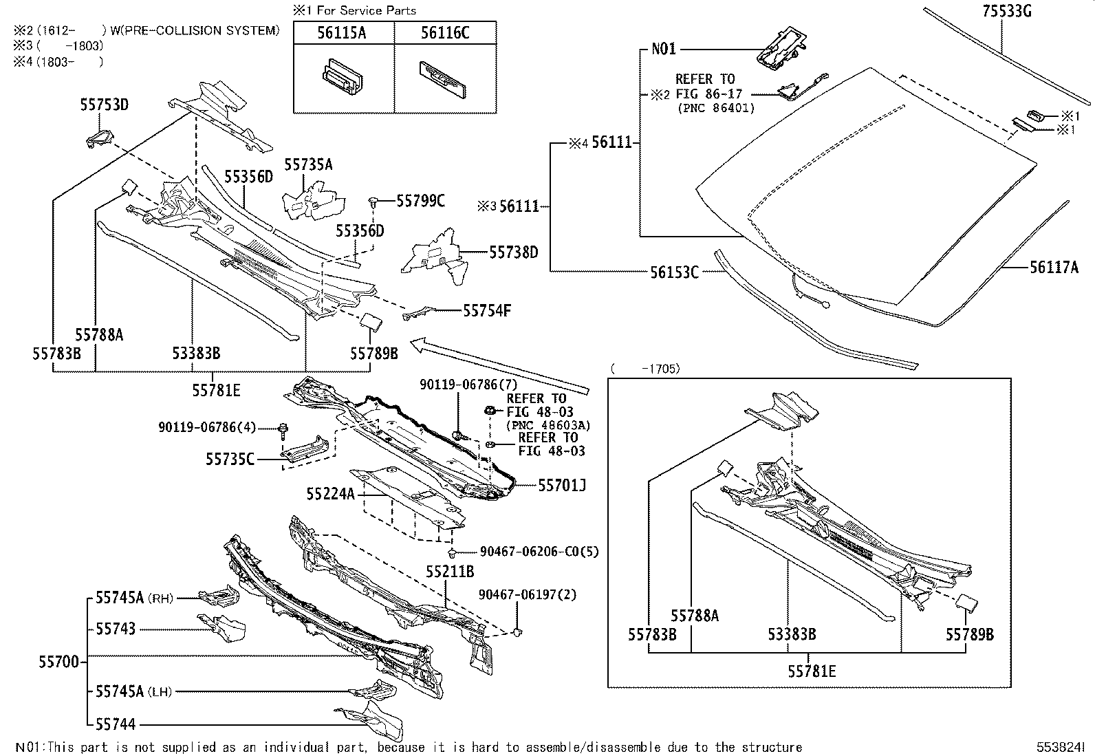 56101-4F973 GLASS, WINDSHIELD product image