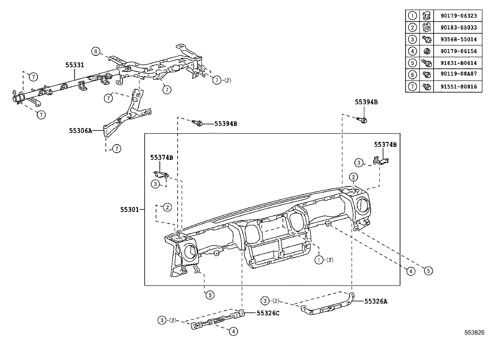55405-37151 PANEL SUB-ASSY, INSTRUMENT CLUSTER FINISH, CENTER product image