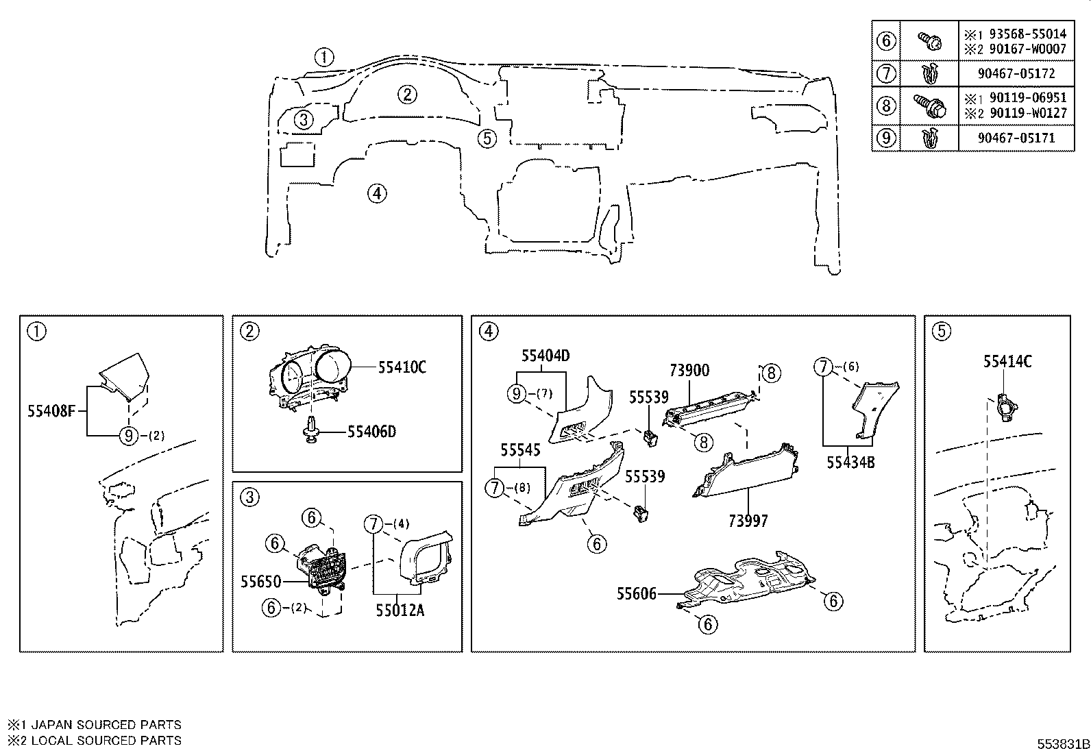 55306-F4010 BRACE SUB-ASSY, INSTRUMENT PANEL, NO.1 product image