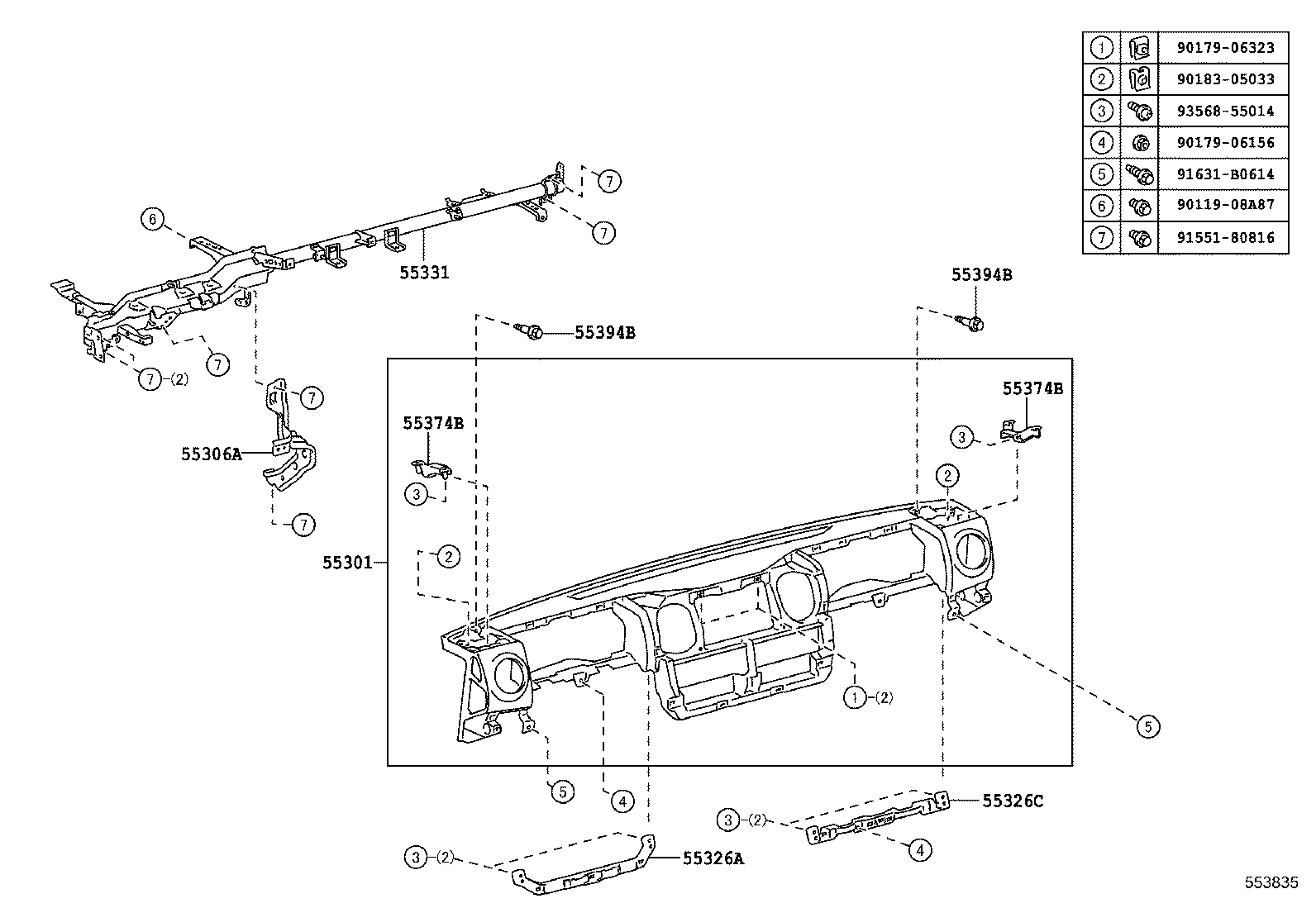 45288-37010 PLATE, STEERING COLUMN COVER product image