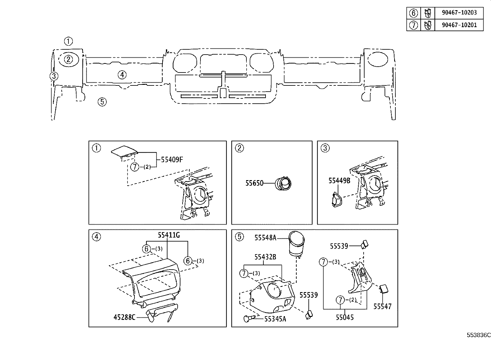45288-37010 PLATE, STEERING COLUMN COVER product image