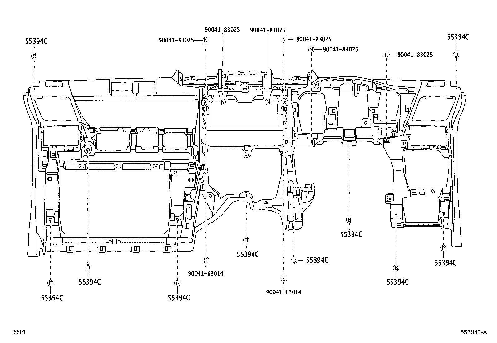 55355-B1190 CUSHION, INSTRUMENT PANEL, NO.1 product image