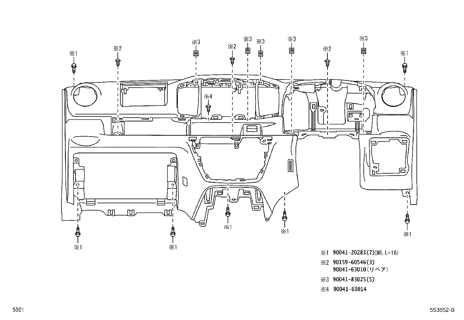55305-B2511 REINFORCEMENT, INSTRUMENT PANEL product image