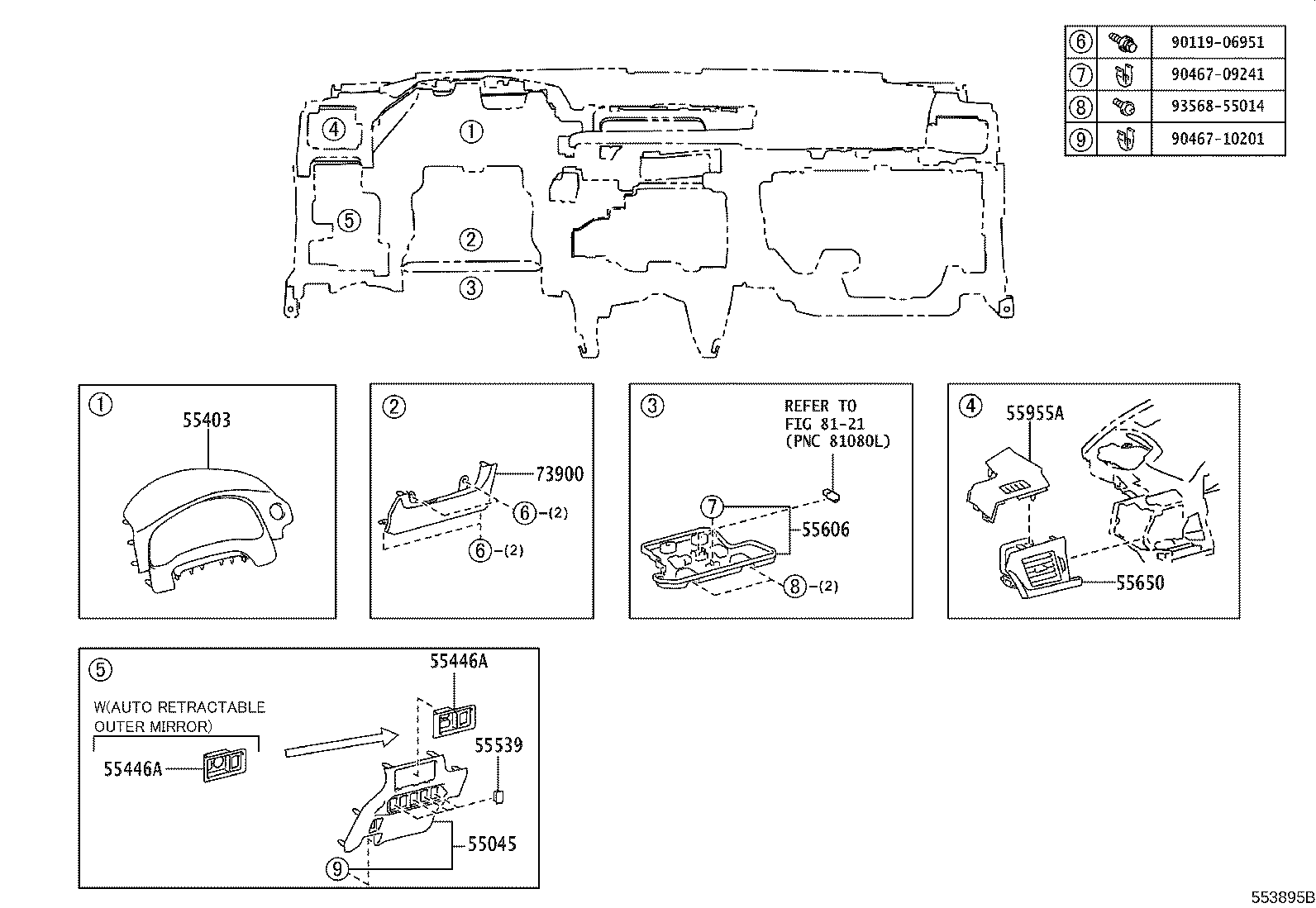 55307-76020 BRACE SUB-ASSY, INSTRUMENT PANEL, NO.2 product image