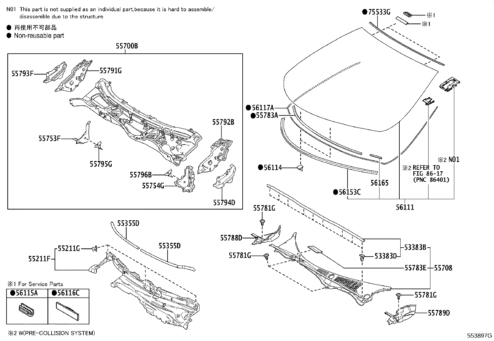 56101-11907 GLASS, WINDSHIELD product image