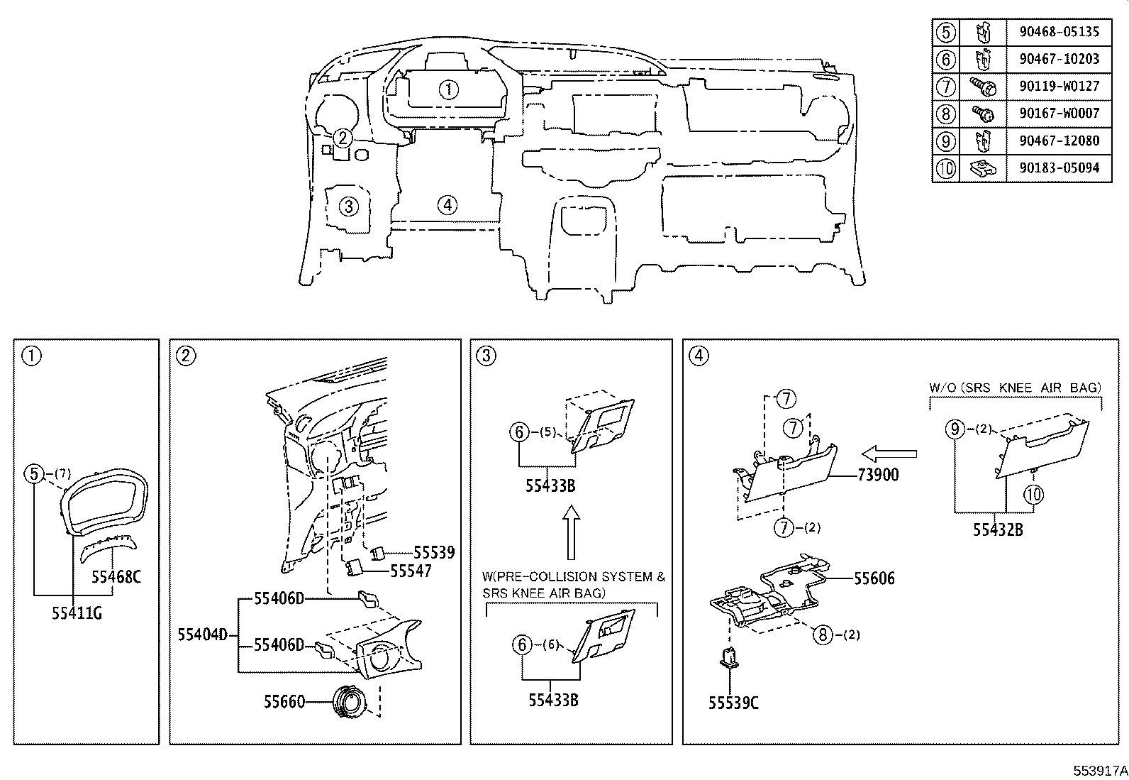 67773-07020 CLIP(FOR PANEL, INSTRUMENT CLUSTER FINISH) product image