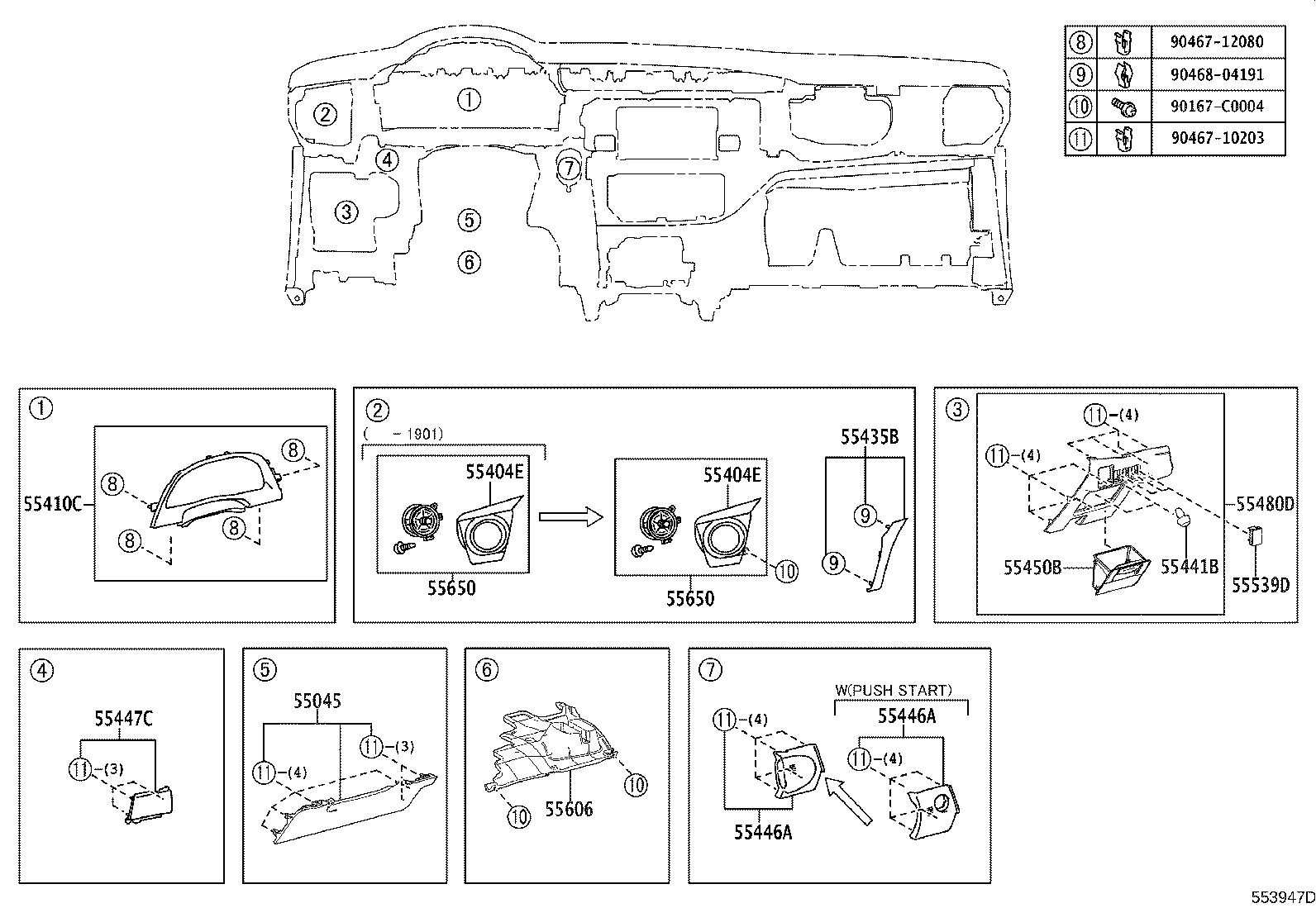 55307-02430 BRACE SUB-ASSY, INSTRUMENT PANEL, NO.2 product image