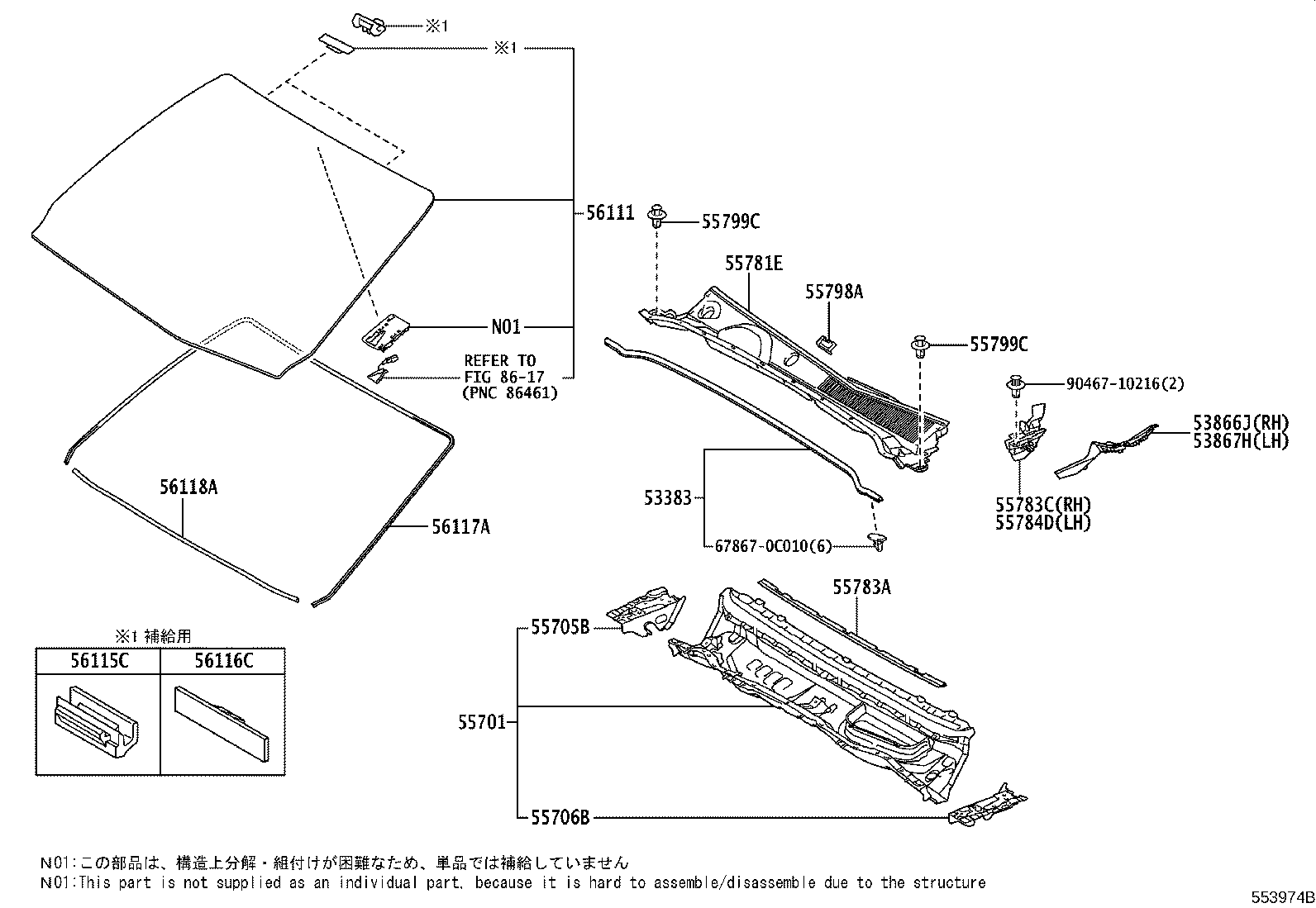 56101-0K710 GLASS, WINDSHIELD product image