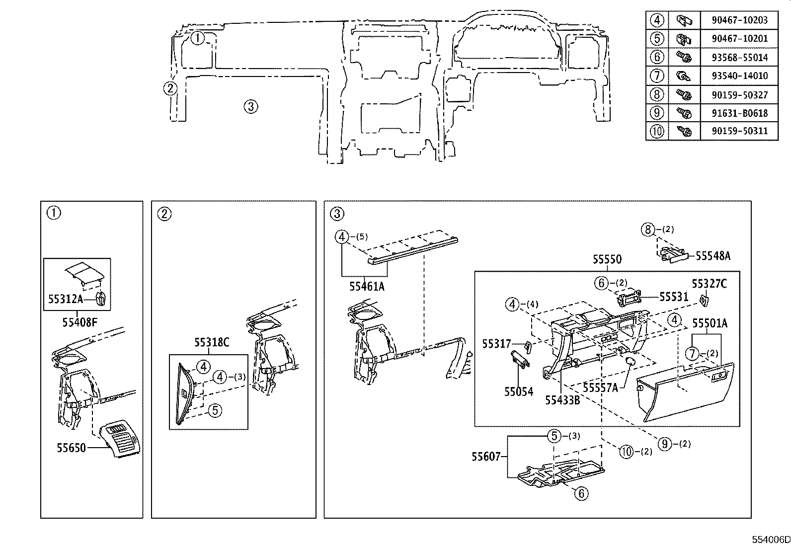 55405-60410 PANEL SUB-ASSY, INSTRUMENT CLUSTER FINISH, CENTER product image
