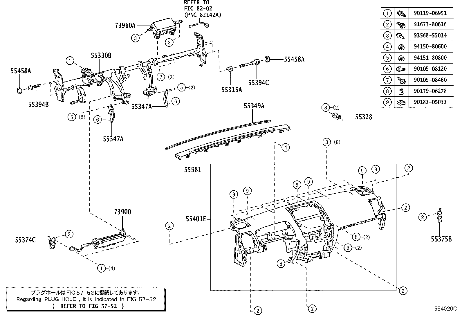 55405-60410 PANEL SUB-ASSY, INSTRUMENT CLUSTER FINISH, CENTER product image