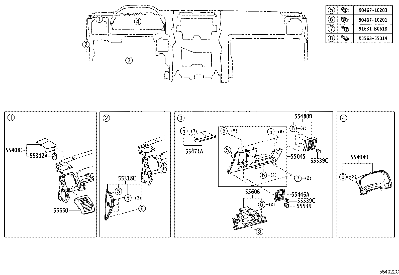 55405-60410 PANEL SUB-ASSY, INSTRUMENT CLUSTER FINISH, CENTER product image