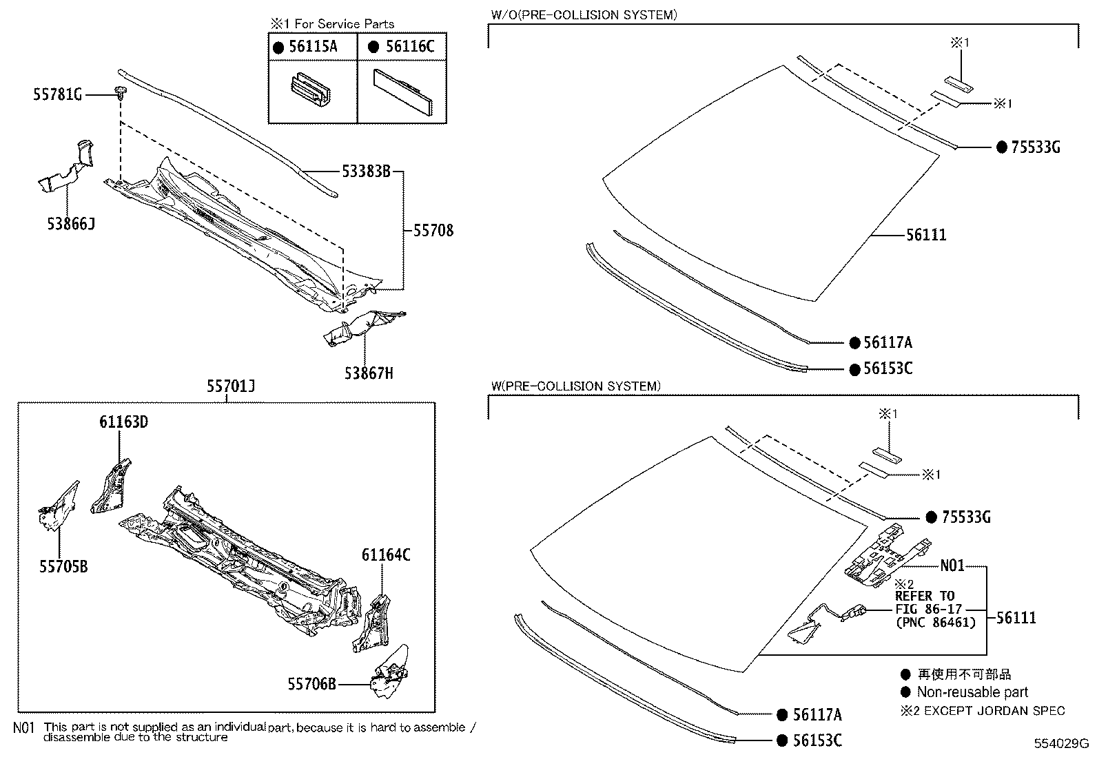 55708-33281 LOUVER SUB-ASSY, COWL TOP VENTILATOR product image