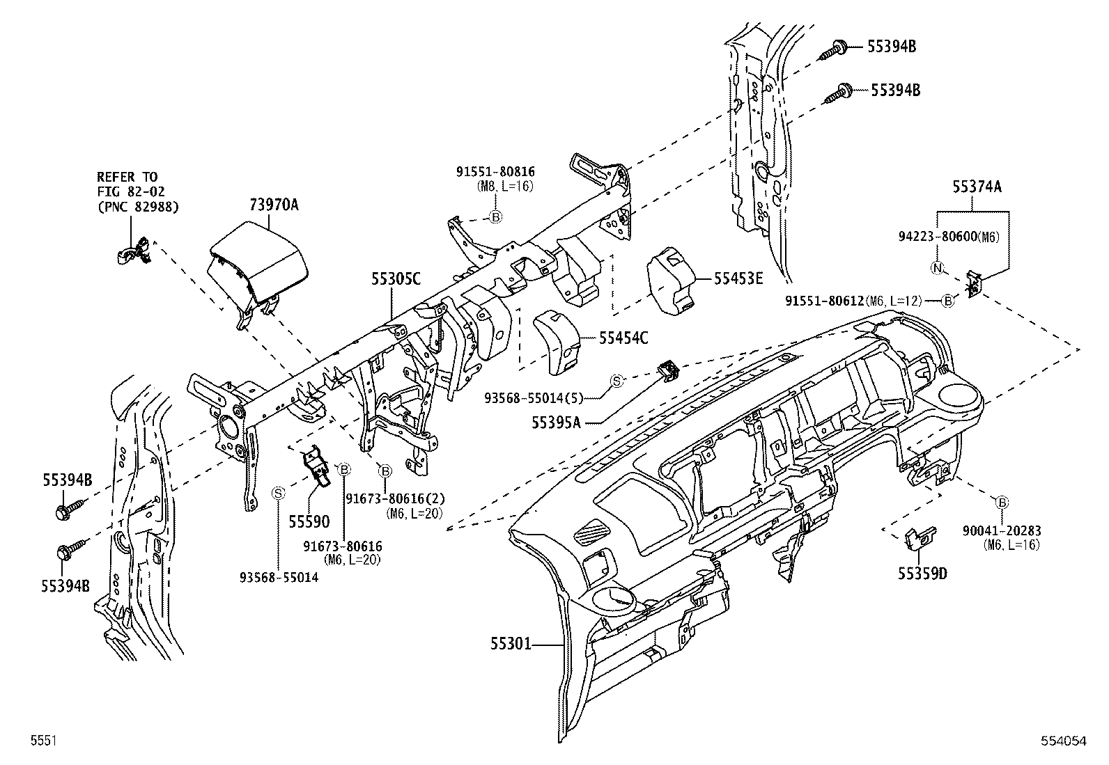 55355-B5030 CUSHION, INSTRUMENT PANEL, NO.1 product image