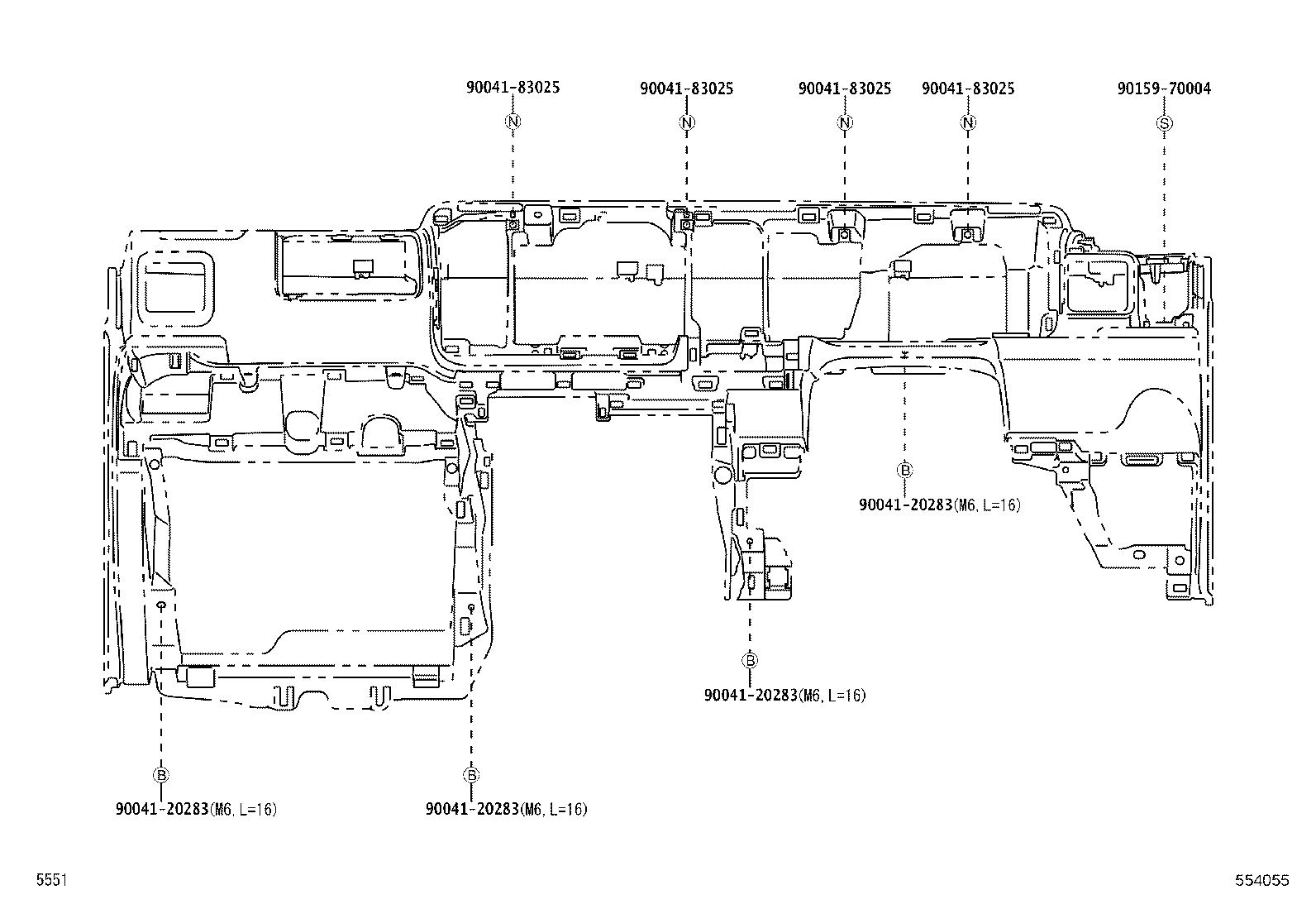 55355-B5030 CUSHION, INSTRUMENT PANEL, NO.1 product image