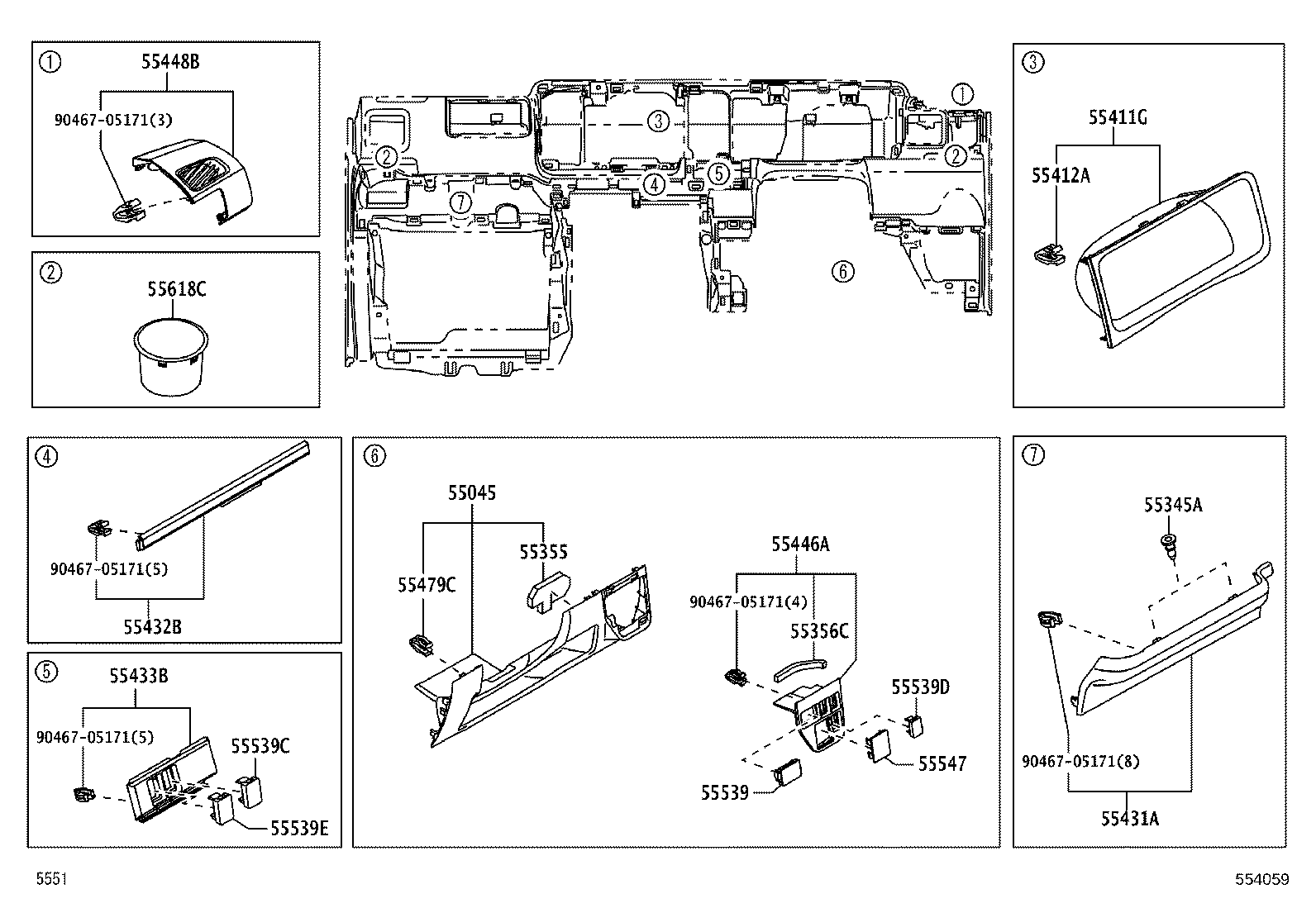 55355-B5030 CUSHION, INSTRUMENT PANEL, NO.1 product image