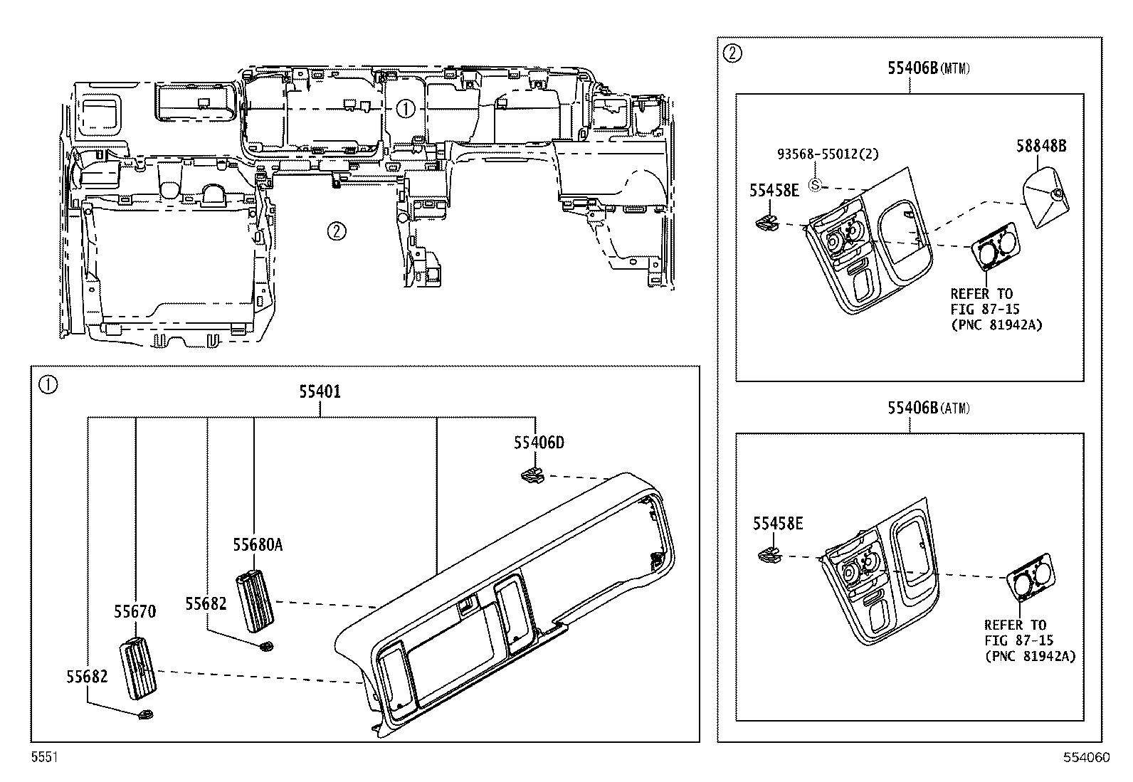 55355-B5030 CUSHION, INSTRUMENT PANEL, NO.1 product image