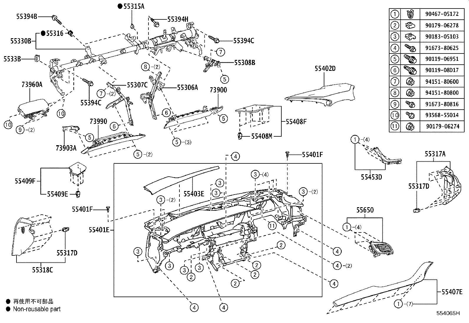 55410-50640 PANEL ASSY, INSTRUMENT CLUSTER FINISH product image