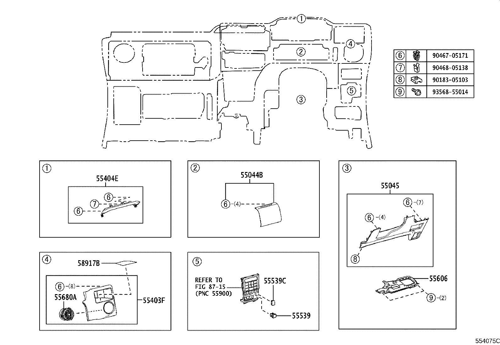 55357-15010 CUSHION, INSTRUMENT PANEL, NO.3 product image