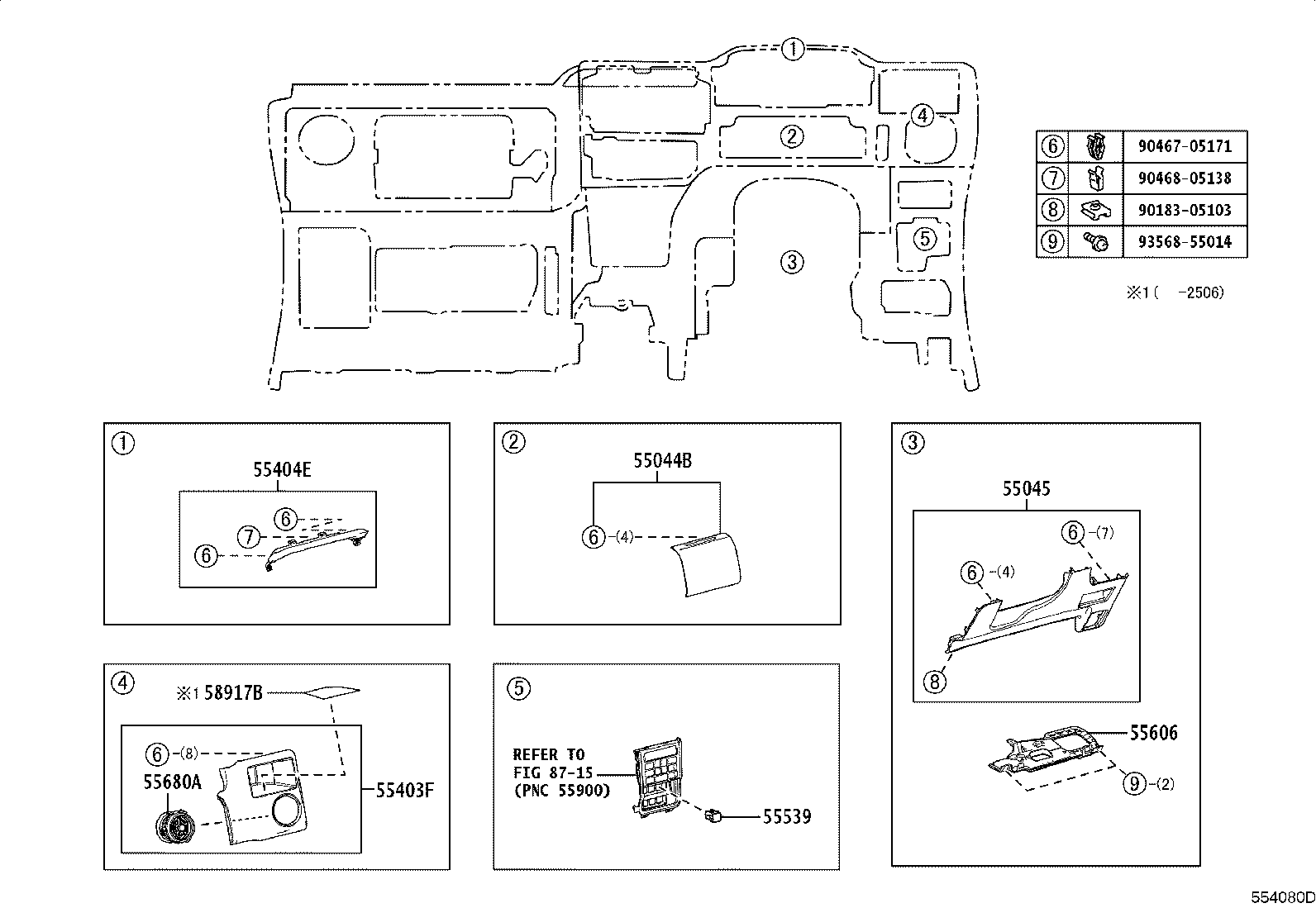 55307-15010 BRACE SUB-ASSY, INSTRUMENT PANEL, NO.2 product image