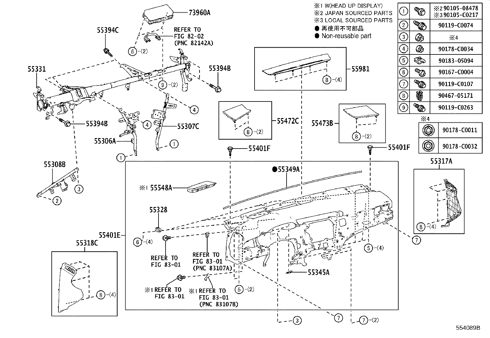 55405-06250 PANEL SUB-ASSY, INSTRUMENT CLUSTER FINISH, CENTER product image