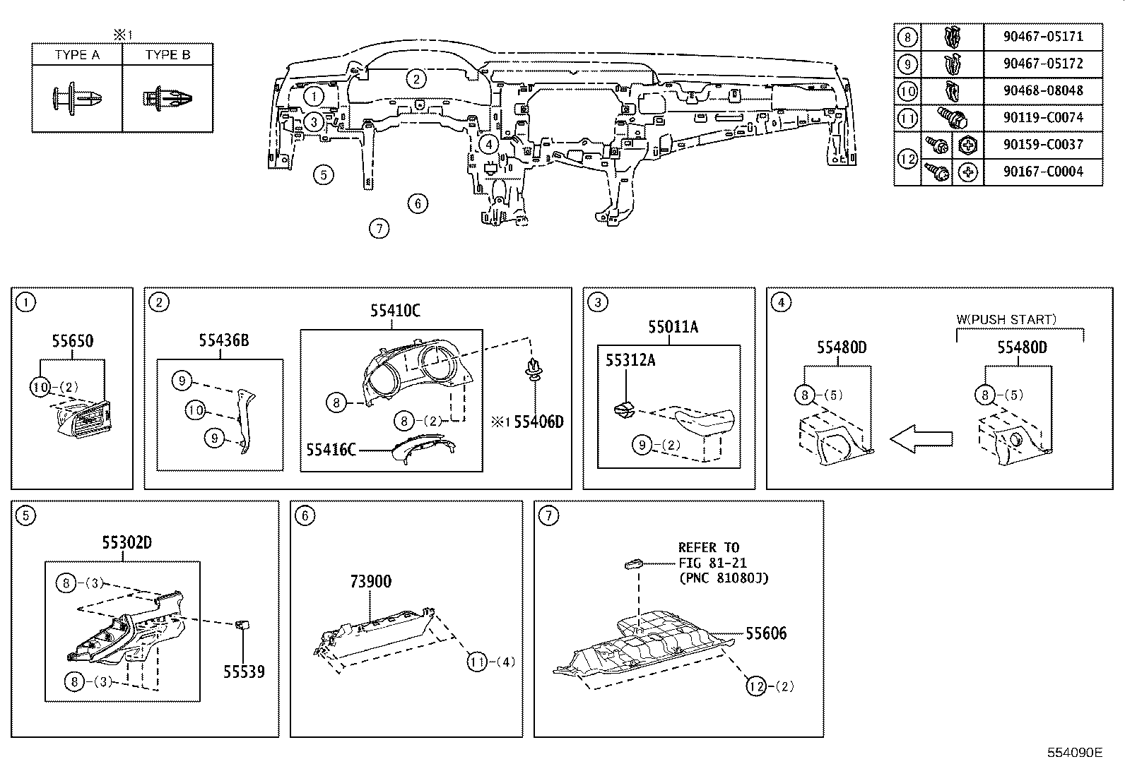 55405-06250 PANEL SUB-ASSY, INSTRUMENT CLUSTER FINISH, CENTER product image