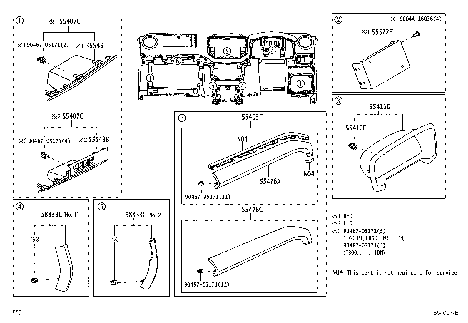 55357-BZ120 CUSHION, INSTRUMENT PANEL, NO.3 product image