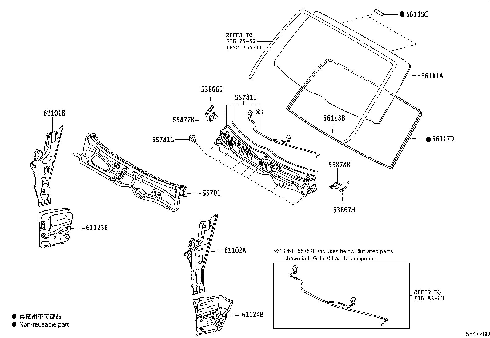 56101-0L022 GLASS, WINDSHIELD product image