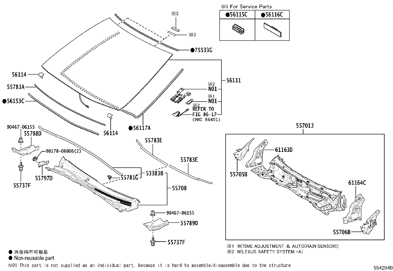 55708-33340 LOUVER SUB-ASSY, COWL TOP VENTILATOR product image