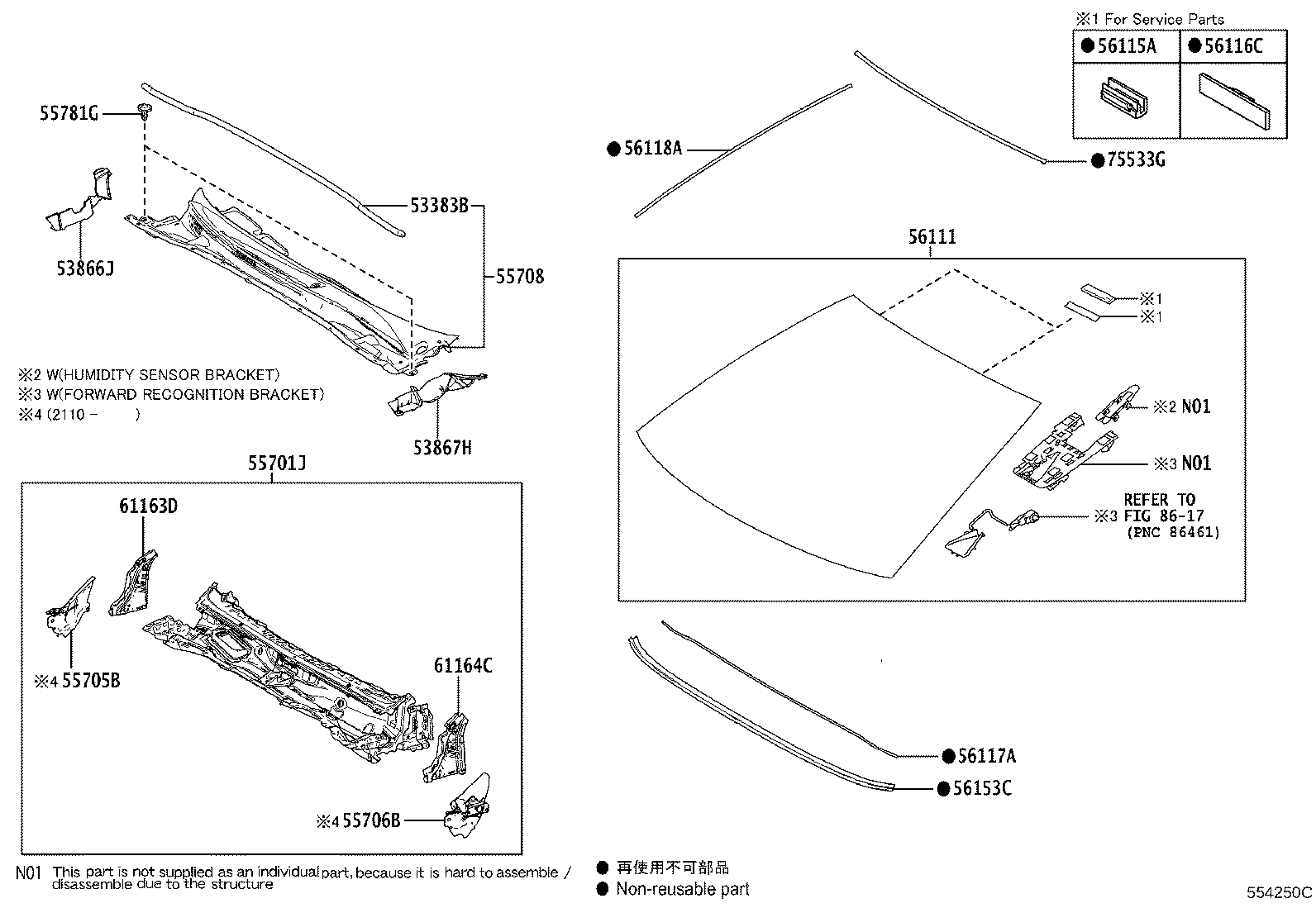 56101-06994 GLASS, WINDSHIELD product image