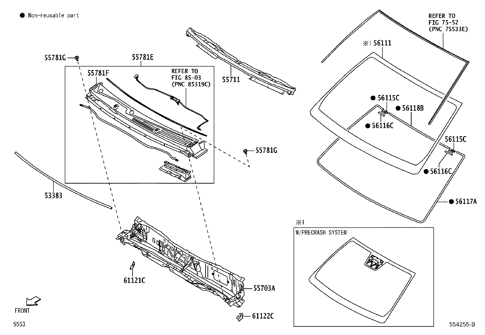 55708-BZ140 LOUVER SUB-ASSY, COWL TOP VENTILATOR product image