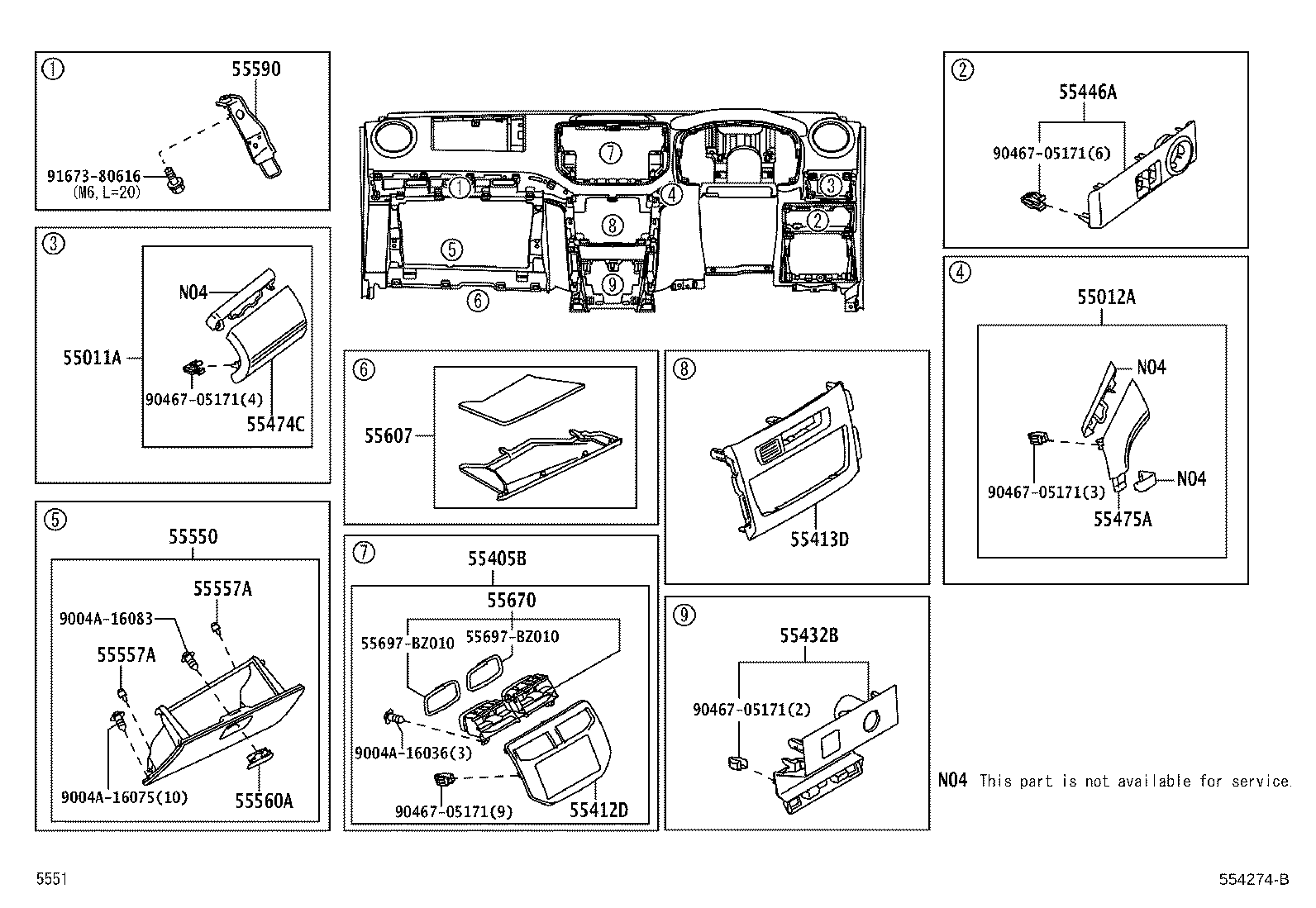 55352-BZ070 BRACE, INSTRUMENT PANEL TO FLOOR, NO.2 product image