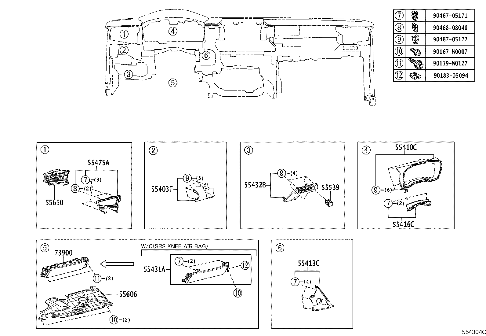 55307-02520 BRACE SUB-ASSY, INSTRUMENT PANEL, NO.2 product image
